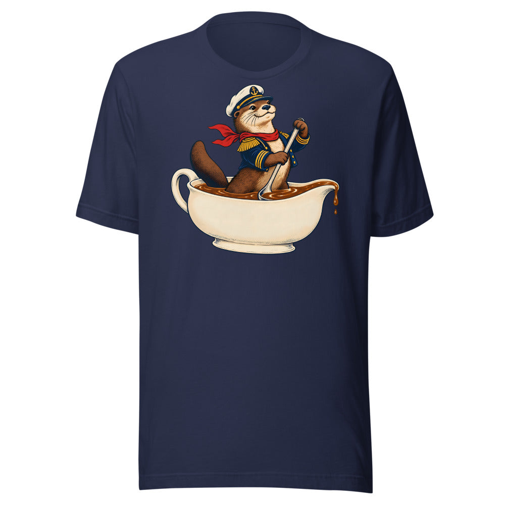 Gravy Navy Otter minimalist graphic tee, no text in Navy