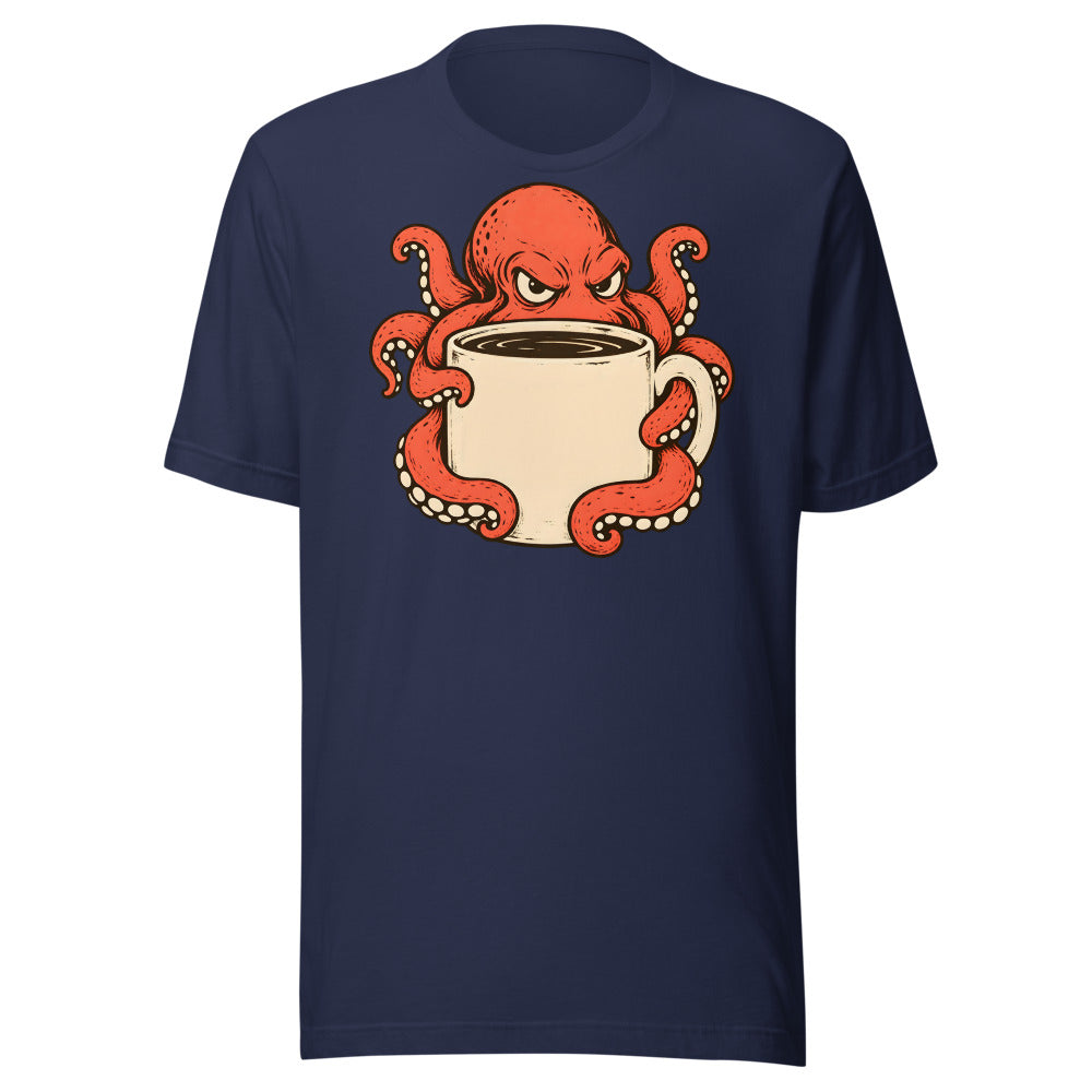 Eight-Arm Hug Octopus Shirt (Art Only) in Navy - front view