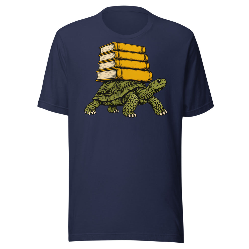 Slow Reader Tortoise Shirt (Art Only) in Navy - front view