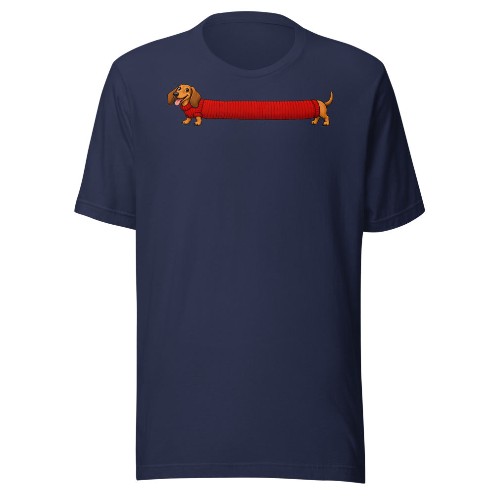 Long Weekend Dachshund Shirt (Art Only) in Navy - front view