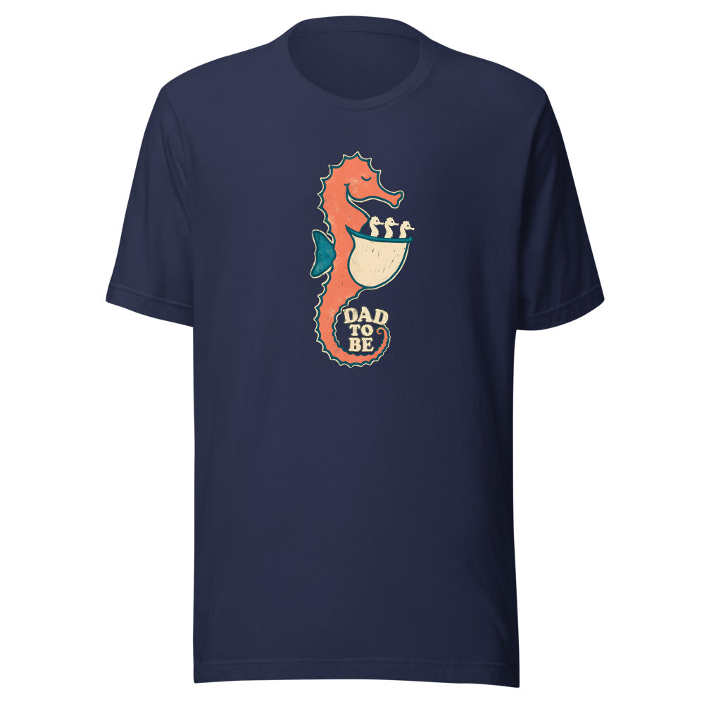 Dad To Be Seahorse Shirt in Navy - front view