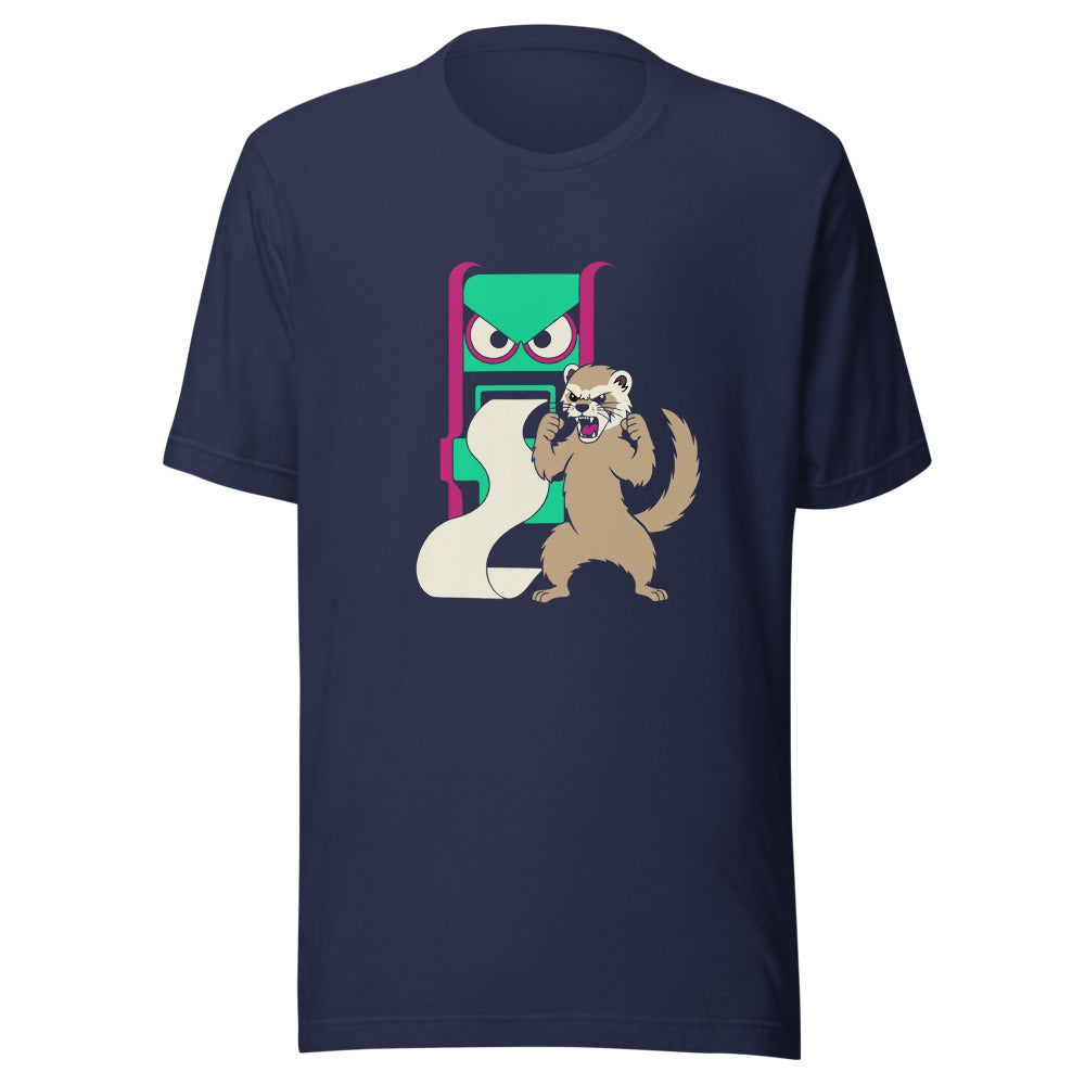Self-Checkout Boss Fight Ferret Shirt (Art Only) in Navy - front view