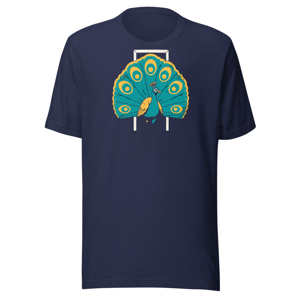 A Little Extra Peacock Shirt (Art Only) in Navy - front view