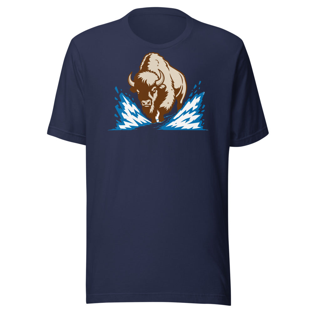 Snow Shovel Substitute Bison Shirt (Art Only) in Navy - front view