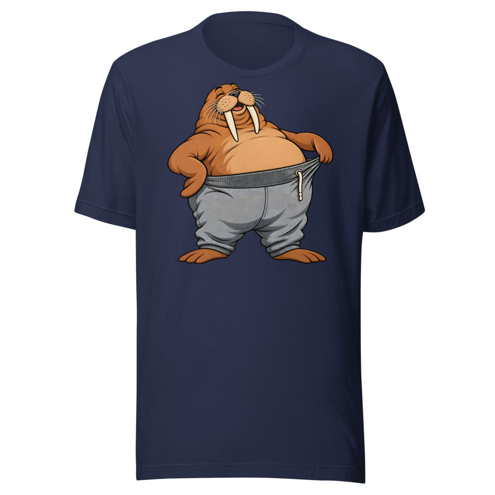 Stretch Pants Walrus Shirt (Art Only) in Navy - front view