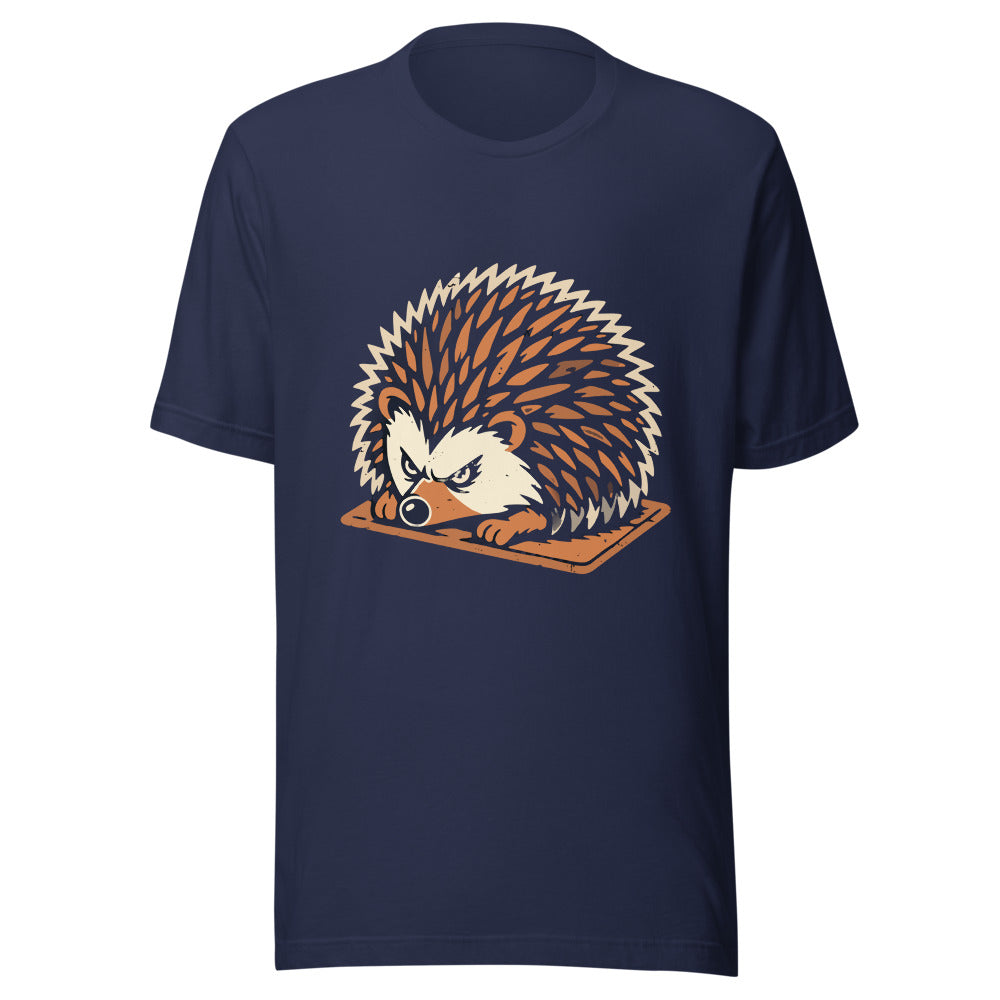 Spiky Welcome Mat Hedgehog Shirt (Art Only) in Navy - front view