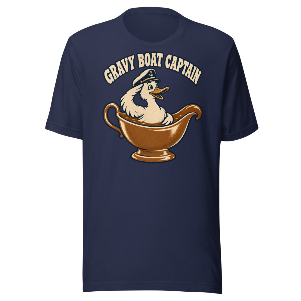 Gravy Boat Captain Duck Shirt in Navy - front view