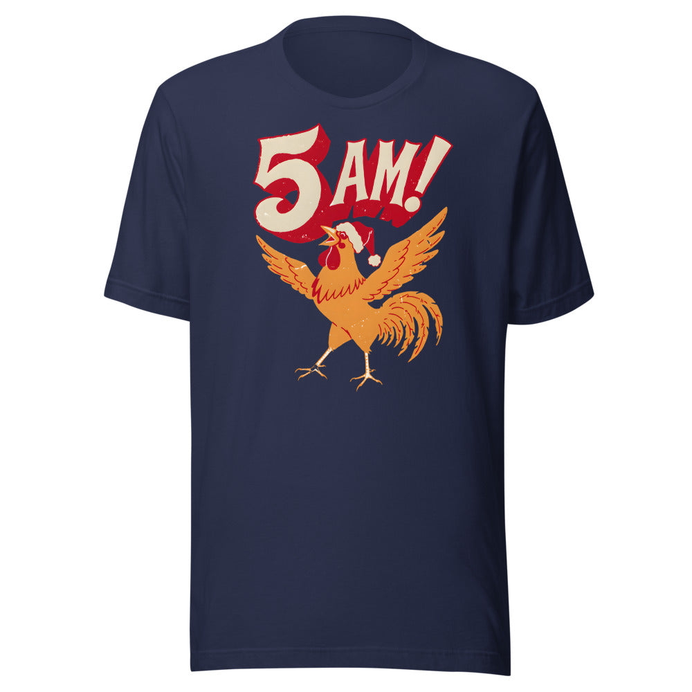 Christmas Alarm Rooster Shirt in Navy - front view