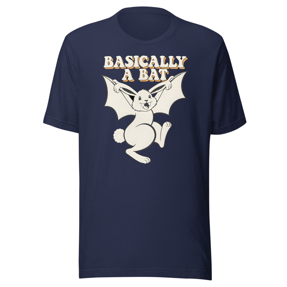 Basically a Bat Rabbit Shirt in Navy - front view