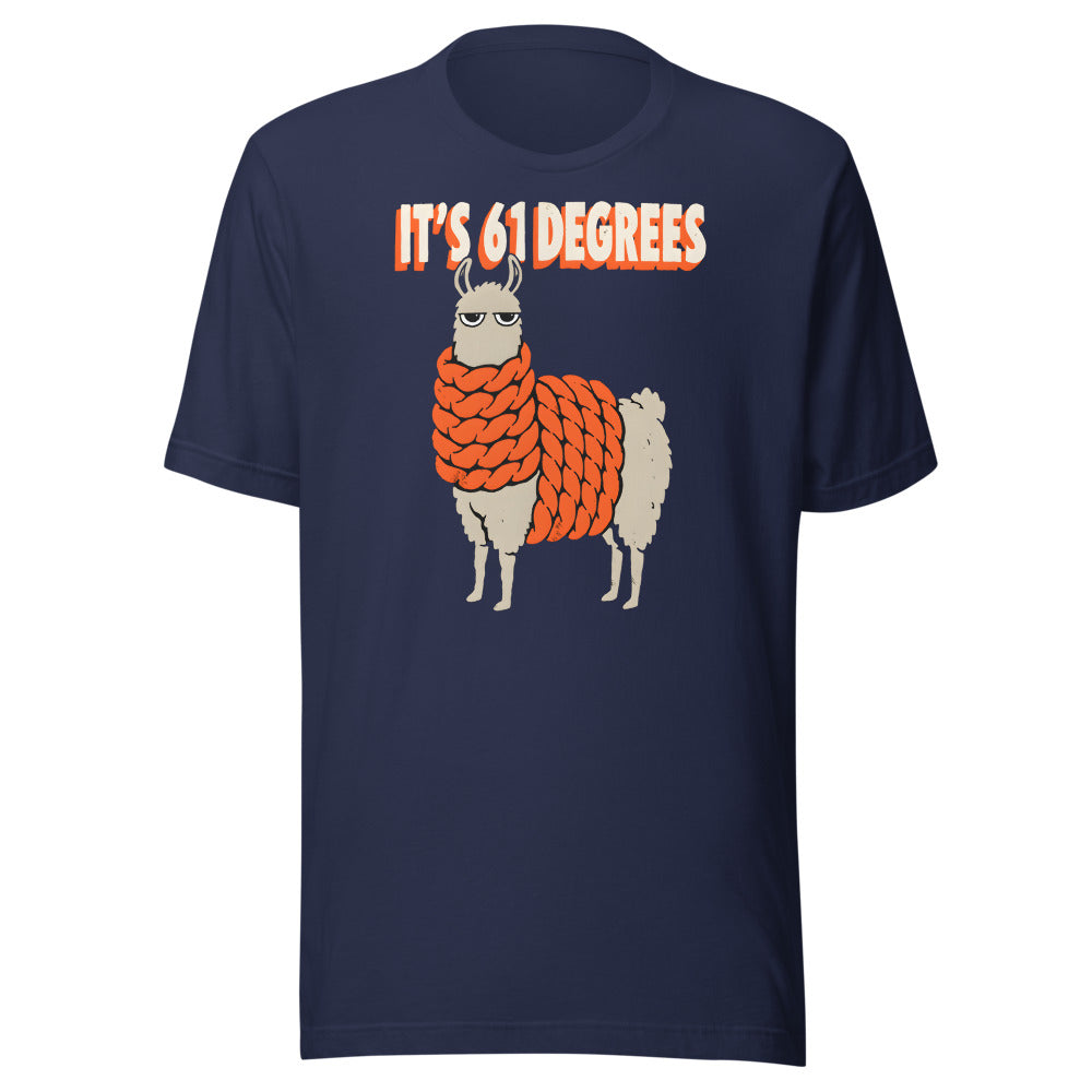 It's 61 Degrees Llama Shirt in Navy - front view