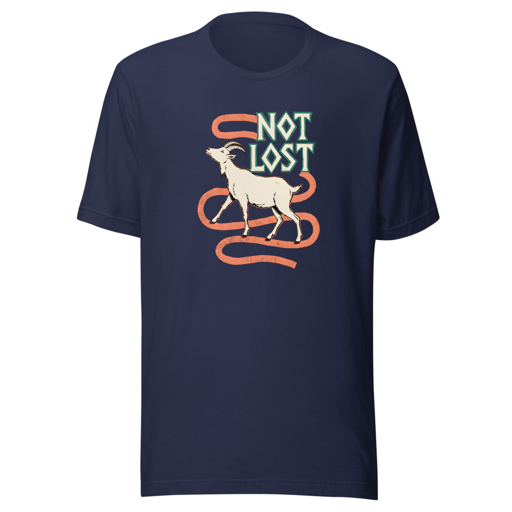Not Lost Mountain Goat Shirt in Navy - front view