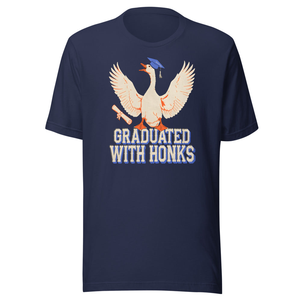 Graduated With Honks Goose Shirt in Navy - front view