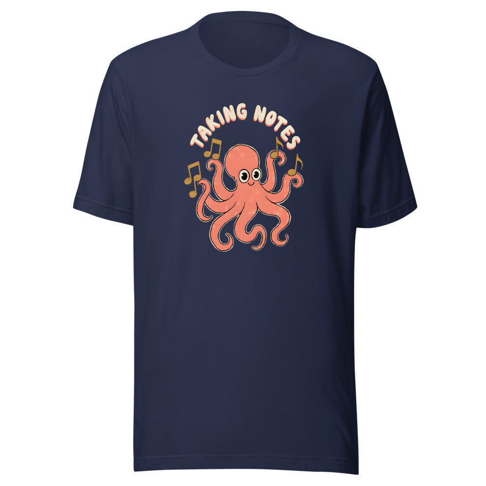 Taking Notes Octopus Shirt in Navy - front view