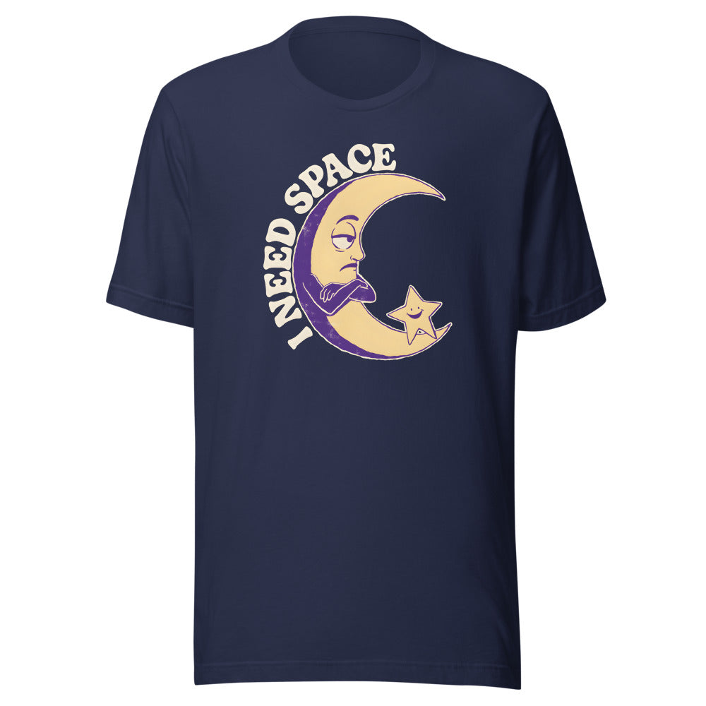 I Need Space Moon Shirt in Navy - front view