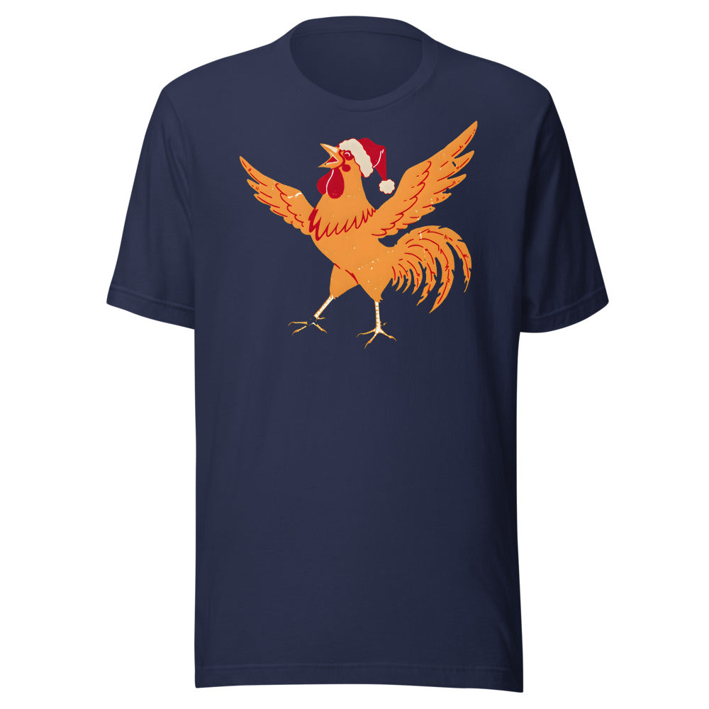Christmas Alarm Rooster Shirt (Art Only) in Navy - front view