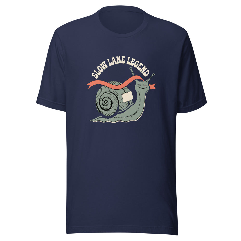 Slow Lane Legend Snail Shirt in Navy - front view