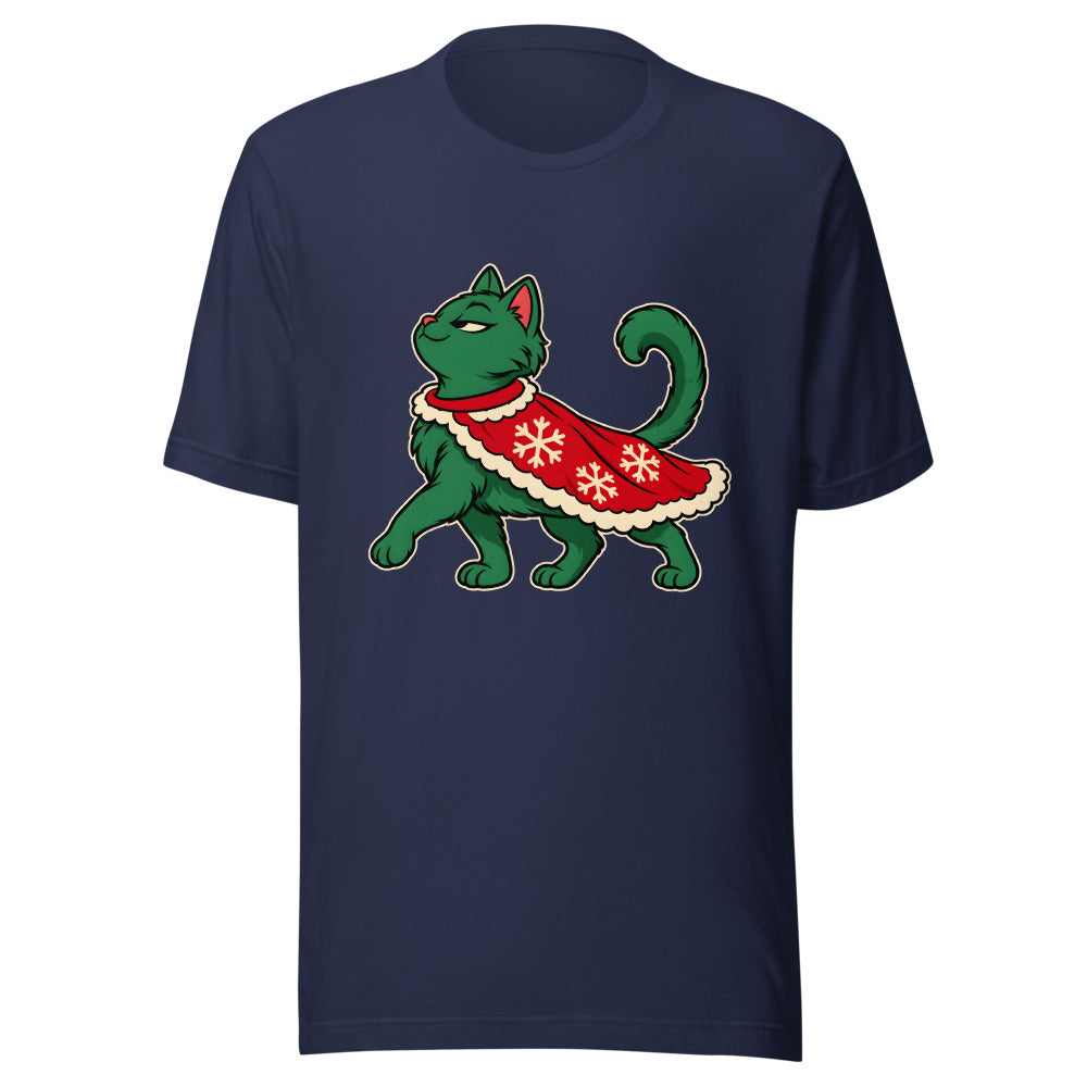 Naughty List Cat Shirt (Art Only) in Navy - front view