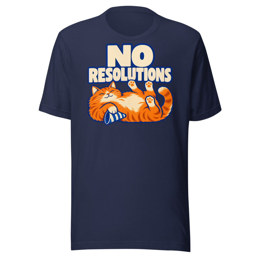 No Resolutions Cat Shirt in Navy - front view