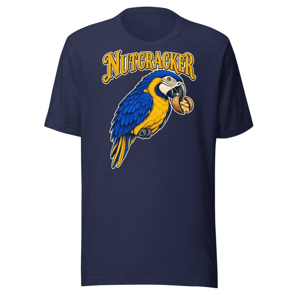 Nutcracker Macaw funny Christmas t-shirt in Navy